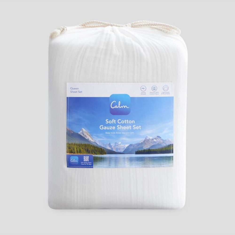 Calm King Gauze Sheet Set White